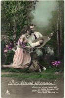 Romantic couple with a lute