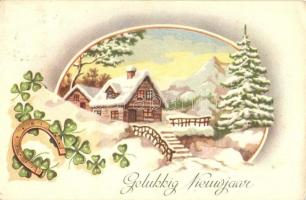 6 db VEGYES motívumlap; üdvözlő, újév / 6 mixed motive cards; greeting, new year