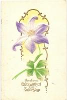 Birthday greeting card, floral Emb. (EB)