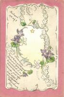 Floral greeting card, Emb. litho (EB)