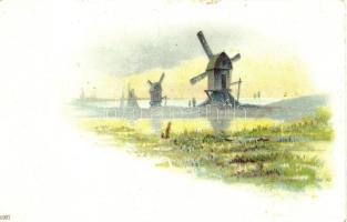 Windmills, Püllna advertisement on the backside,  litho (b)