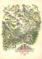 4 db MODERN használatlan motívumlap; Erzgebirge térkép / 4 modern unused motive cards; Erzgebirge ma...