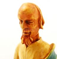 Ismeretlen szent szobra, festett fa szobor, m: 36 cm