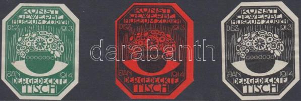 1913 Zürich Képzőművészeti Múzeum 3 db levélzáró