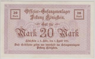 Német Birodalom / Königstein tiszti hadifogolytábor 1917. 20M T:I
German Empire / Königstein Officie...