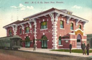 Reno, Nevada; N.C.O. Ry. Depot, railway station (fa)