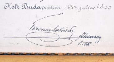 1916. "A Vörös Kereszt Ezüst Díszérme hadidíszítménnyel" kitüntetés adományozó oklevele Fe...