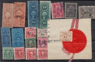 109 db régi USA okmánybélyeg sok jobbal 5 berakólapon