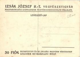 Mickey Mouse, hockey, advertisement on the back side, 'Izsák József R.T. vegyészetigyár'  ...