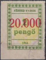 1946 Szeged városi illetékbélyeg 20.000/2P tévnyomat, város ki "A"-val