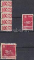 1955/1956 SzTK bélyegek 2,80Ft ötöscsíkban + 16,80Ft + 68Ft