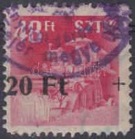 1956 SzTK bélyeg "+20Ft" felülnyomat tévnyomata