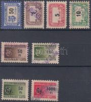 1948 Nyersanyagbehozatali illetékbélyeg 8 db