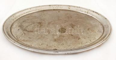 Moritz Hacker Wien nagyméretű fém tálca, jelzett, foltos,  63×50 cm