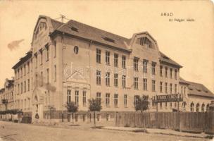 Arad, Új polgári iskola, Frank Vilmos kőfaragó telepe / school, stonemason (EK)