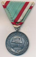 1929. "Magyar Háborús Emlékérem kardokkal, sisakkal" ezüstözött bronz kitüntetés, peremen "BRONZ" jelzés, mellszalagon T:2 Hungary 1929. "Hungarian Commemorative War Medal with swords and a helmet" silver plated bronze decoration, "BRONZ" hallmark on the edge, with ribbon C:XF NMK 418.