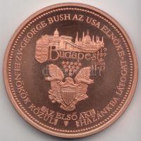 Bozó Gyula (1913-2004) 1989. "George Bush látogatása Magyarországon" fényes Br emlékérem (...