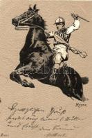 Horse rider Emb. litho s: Heyer (EK)