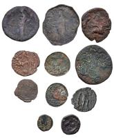 11db-os római bronz- és rézpénz tétel T:vegyes
11pcs of Roman bronze and copper coins C:mixed