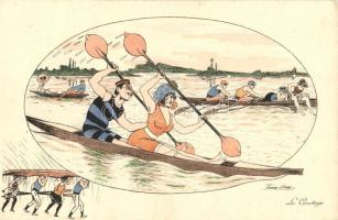 Le Canotage / Canoe race, humour s: Xavier Sager (EK)