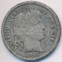 Amerikai Egyesült Államok 1914D 1D Ag "Barber" T:2,2-
USA 1914D 1 Dime Ag "Barber&quo...