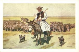 Megy a juhász a szamáron / Hungarian folklore, shepherd, donkey s: Benyovszky