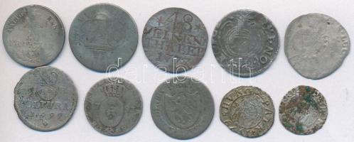 Vegyes: 10db-os külföldi és magyar vegyes ezüstpénz tétel, közte 1528K-B Denár Ag "I. Ferdinánd"  T:vegyes Mixed: 10pcs of mixed silver coins, with Hungary 1528K-B Denar Ag "Ferdinand I" C:mixed