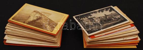 cca 1860-1880 56 db régi keményhátú kép német nyelvterületekről, Berlin, Heidelberg, Lausanne, München, Zürich, Bécs, Hallstatt stb., 10x6 cm