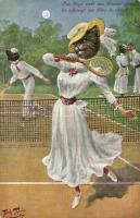 Cats playing tennis, T.S.N. Serie 851. s: Arthur Thiele