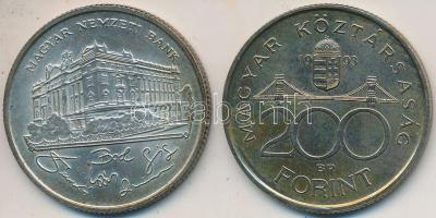 1993. 200Ft Ag "MNB" (2x) T:2,2-