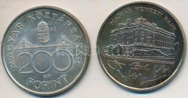 1993. 200Ft Ag "MNB" (2x) T:2,2-