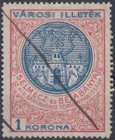 1914 Selmecz- és Bélabánya, Hont városi illetékbélyeg 1K