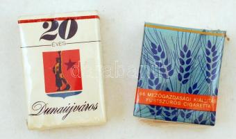 Magyar cigaretta, bontatlan, 2 doboz: Dunaújváros 20 éves, 66. Mezőgazdasági Kiállítás. 1967