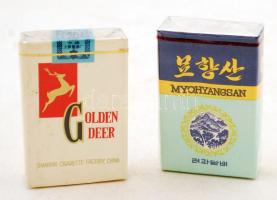 Kínai és koreai cigaretta, bontatlan, 2 doboz: Golden Deer, Myohyangsan
