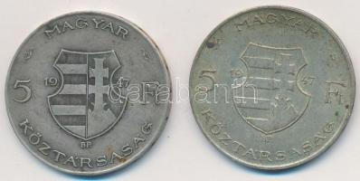 1947. 5Ft Ag "Kossuth" (2x) T:2-,3 Adamo F8.1