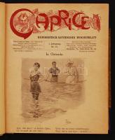 1902 Caprice, Humoristisch-Satyrisches Wochenblatt, I. Jahrgang Nr. 21-39., az hetilap több száma könyvbe kötve, jó állapotban / guter Zustand