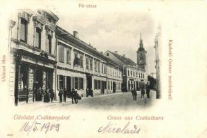Csáktornya, Fő utca, Gráner testvérek üzlete / main street, shops (Rb)