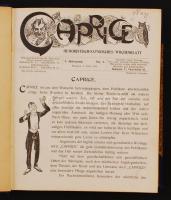 1902 Caprice, Humoristisch-Satyrisches Wochenblatt, I. Jahrgang Nr. 1-20., az hetilap több száma könyvbe kötve, jó állapotban / guter Zustand