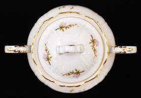 Zsolnay virágmintás teás készlet, matricás, hibátlan, jelzett