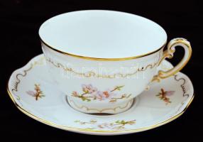 Zsolnay virágmintás teás készlet, matricás, hibátlan, jelzett