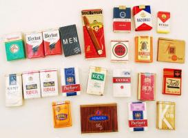 Európai országokból származó, bontatlan cigaretták,szivarkák, 23 doboz (egy-két doboznak sérült a nylon borítása)