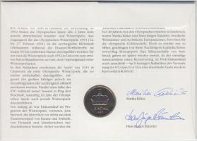 Norvégia 1993. 1K sorszámozott érmés bélyeges boríték elsőnapi bélyegzővel, rajta Marika Kilius és H...