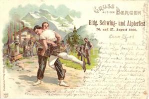 1900 Bern, Eidg. Schwing- und Älplerfest, litho