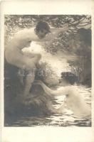 Salon 1906, Baigneuses; erotic art postcard s: E. Henry-Baudot