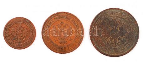 Orosz Birodalom 1875. 5k Cu + 1893. 1k Cu + 1909. 3k Cu T:2-,3
Russian Empire 1875. 5 Kopeks Cu + 18...