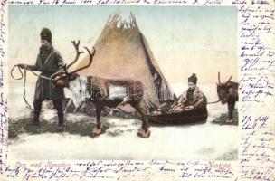 Lap med Rensdyr / Norwegian folklore, reindeer (Rb)