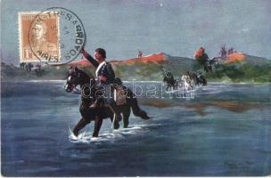 4 db RÉGI motívum lap, argentín történelem, katonai és hajó témájú lapok / 4 old motive cards, Argen...