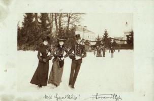 Ice skating ladies and officer photo (fl)