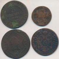 1800. 1kr Cu "I. Ferenc" + 1800S 6kr Cu + 1807S 15kr Cu + 1812B 3kr Cu T:2-,3,3-