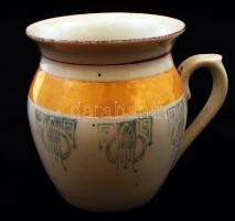 3 db bögre, kettőn hajszálrepedések, matricások, egyik jelzett, m:9,5 cm